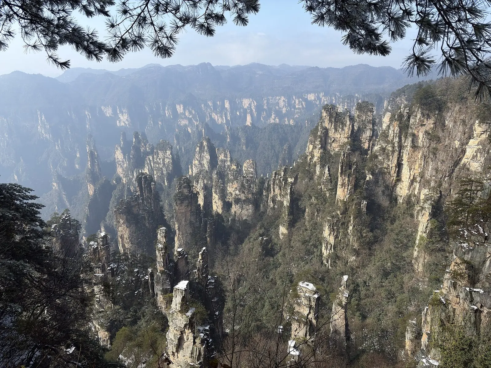 Morning light over the stone pillar forest of Wulingyuan, Zhangjiajie