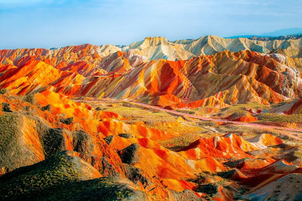 The rainbow-striped Danxia hills at Zhangye in Gansu